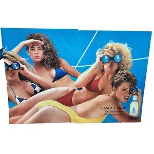 1989 Canoe For Men Cologne Swimsuit Models 2 Page Original Print Ad